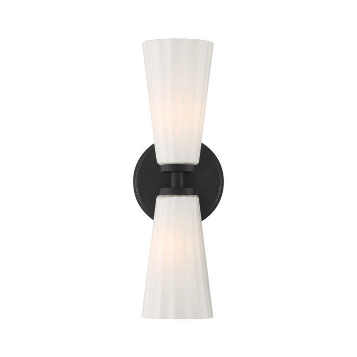 Meridian M90109MBK Two Light Wall Sconce, Matte Black