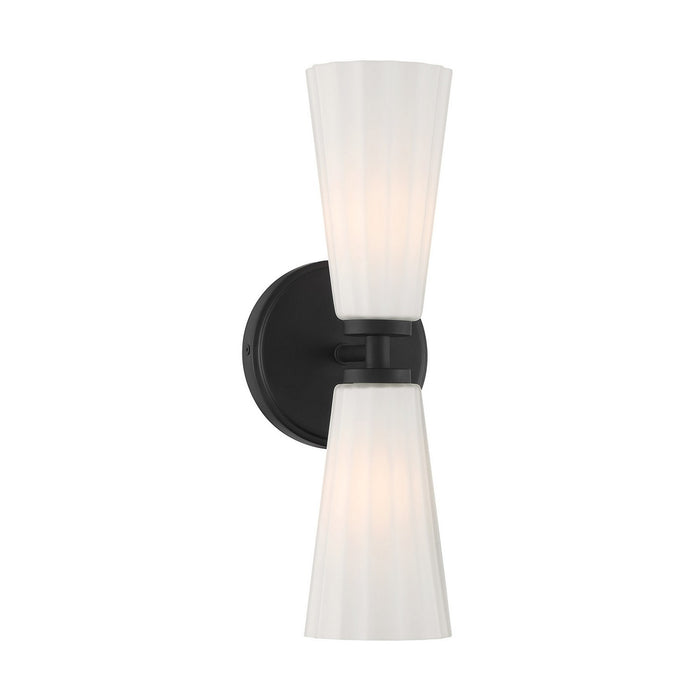 Meridian M90109MBK Two Light Wall Sconce, Matte Black