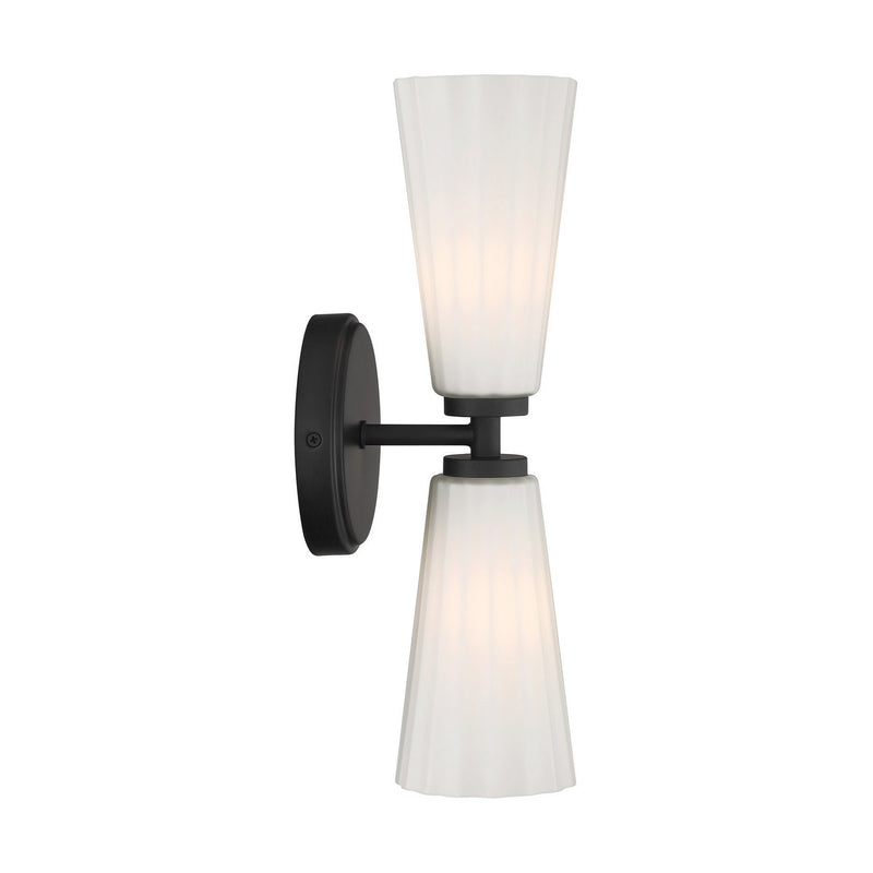 Meridian M90109MBK Two Light Wall Sconce, Matte Black