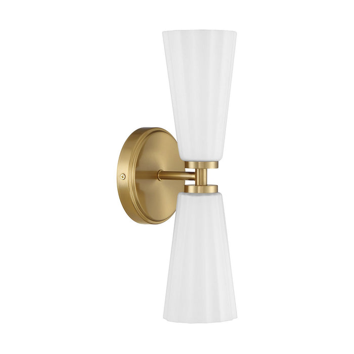 Meridian M90109NB Two Light Wall Sconce, Natural Brass
