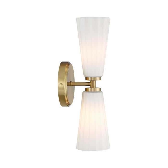 Meridian M90109NB Two Light Wall Sconce, Natural Brass