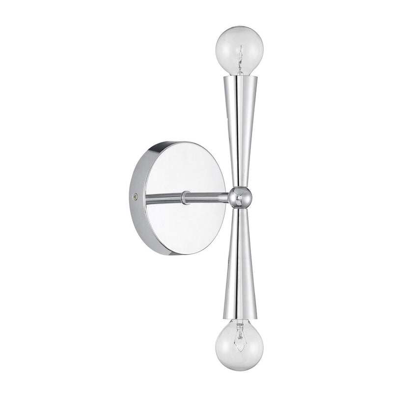 Meridian M90110CH Two Light Wall Sconce, Chrome
