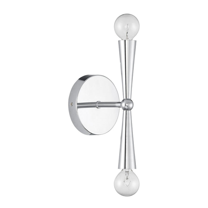 Meridian M90110CH Two Light Wall Sconce, Chrome
