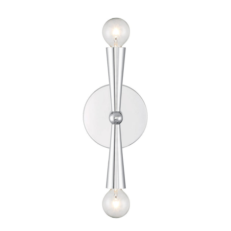 Meridian M90110CH Two Light Wall Sconce, Chrome
