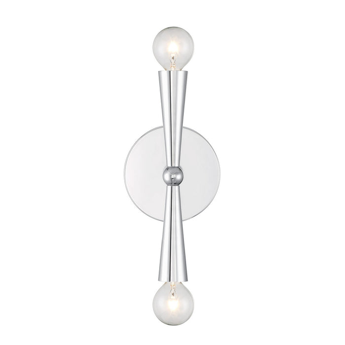 Meridian M90110CH Two Light Wall Sconce, Chrome