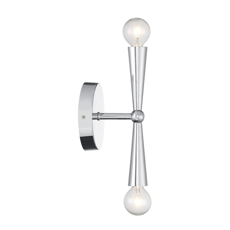Meridian M90110CH Two Light Wall Sconce, Chrome