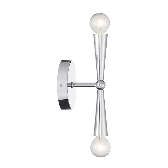 Meridian M90110CH Two Light Wall Sconce, Chrome