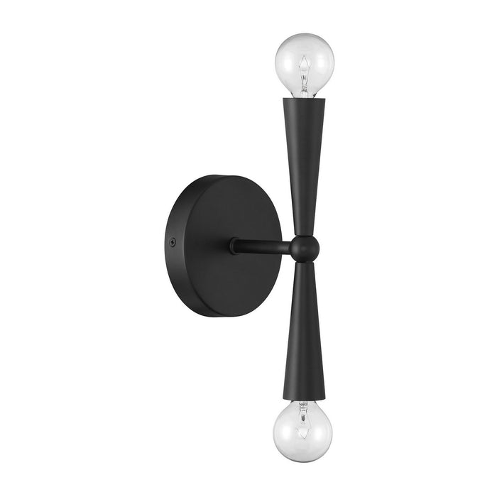Meridian M90110MBK Two Light Wall Sconce, Matte Black