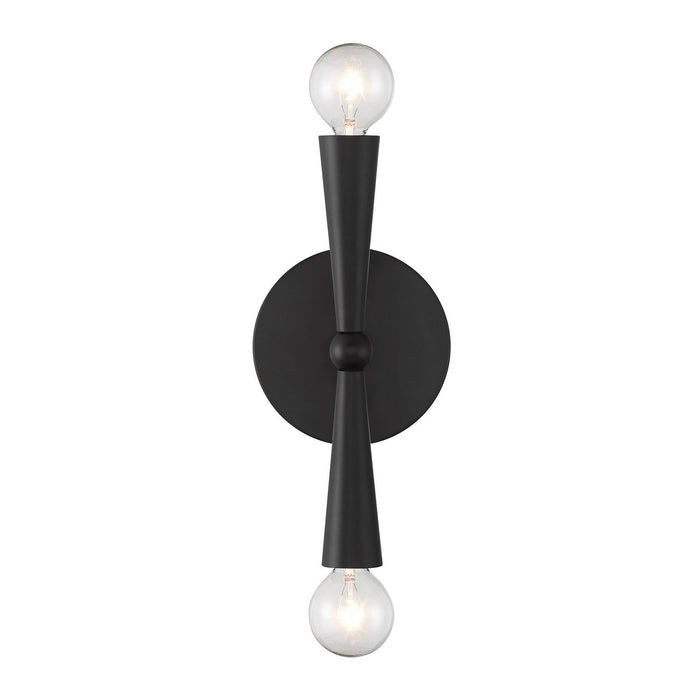 Meridian M90110MBK Two Light Wall Sconce, Matte Black