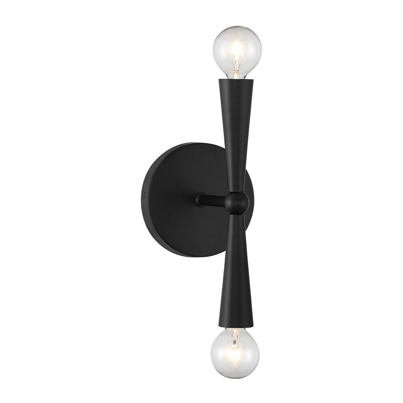 Meridian M90110MBK Two Light Wall Sconce, Matte Black