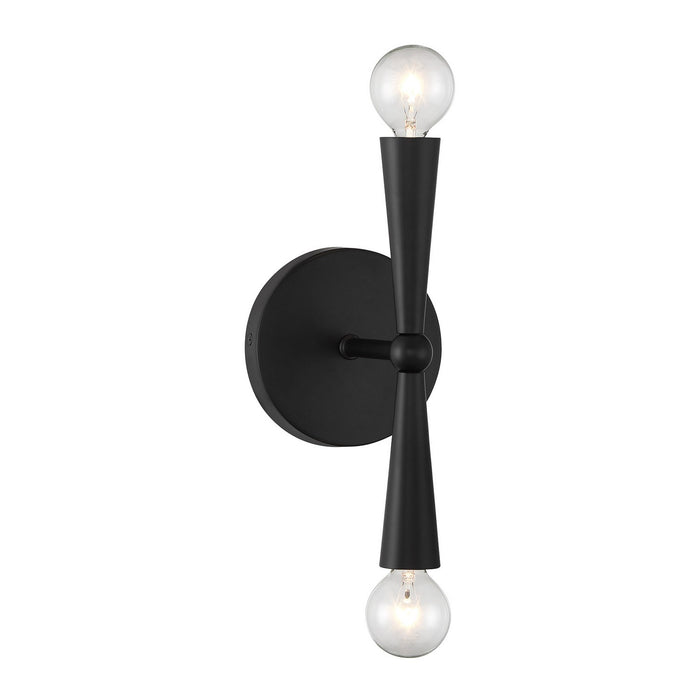 Meridian M90110MBK Two Light Wall Sconce, Matte Black