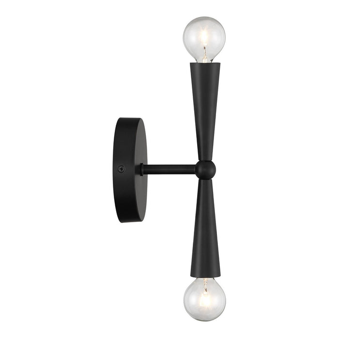 Meridian M90110MBK Two Light Wall Sconce, Matte Black