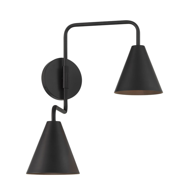 Meridian M90111MBK Two Light Wall Sconce, Matte Black