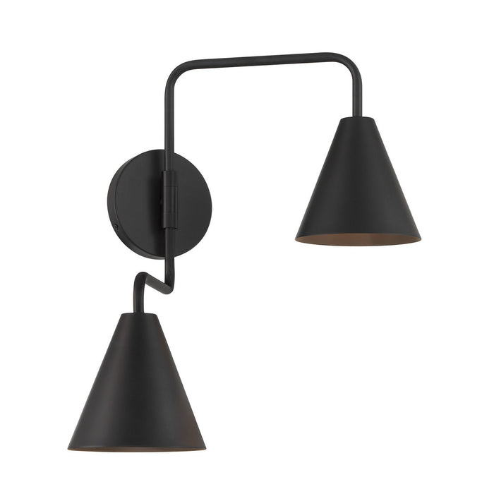 Meridian M90111MBK Two Light Wall Sconce, Matte Black