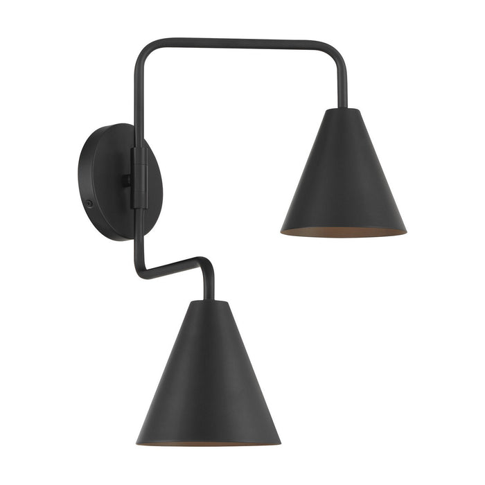 Meridian M90111MBK Two Light Wall Sconce, Matte Black