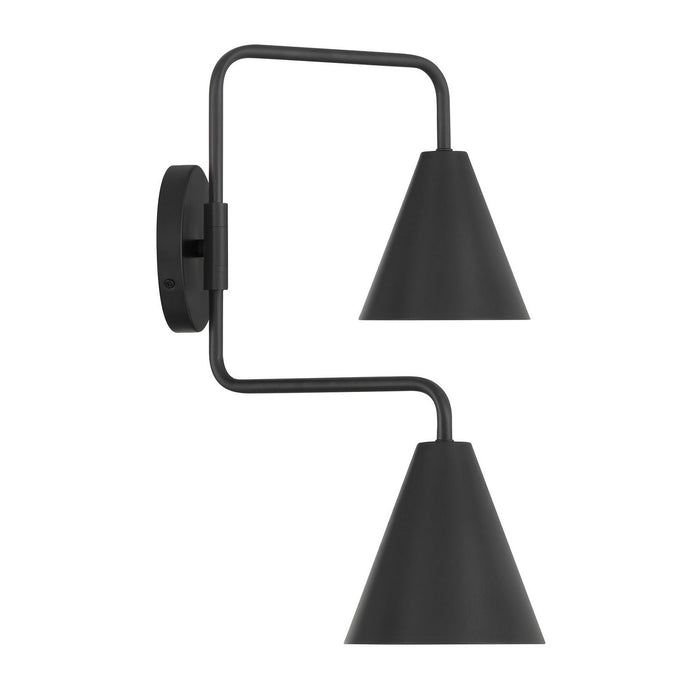 Meridian M90111MBK Two Light Wall Sconce, Matte Black