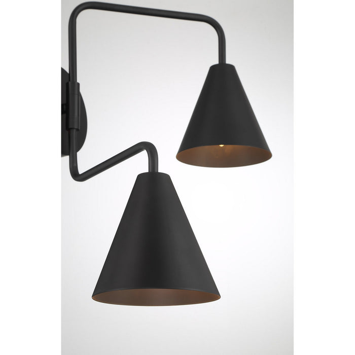 Meridian M90111MBK Two Light Wall Sconce, Matte Black