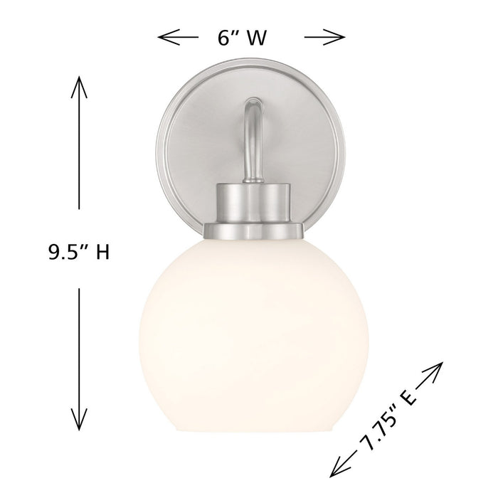 Meridian M90112BN One Light Wall Sconce, Brushed Nickel