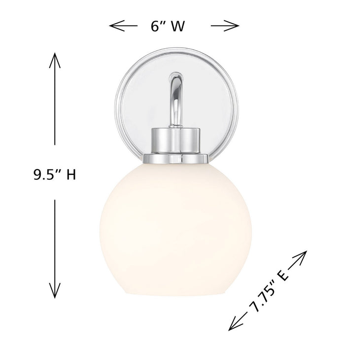 Meridian M90112CH One Light Wall Sconce, Chrome
