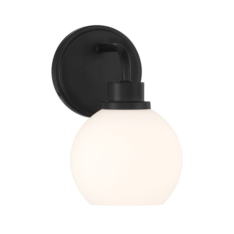 Meridian M90112MBK One Light Wall Sconce, Matte Black