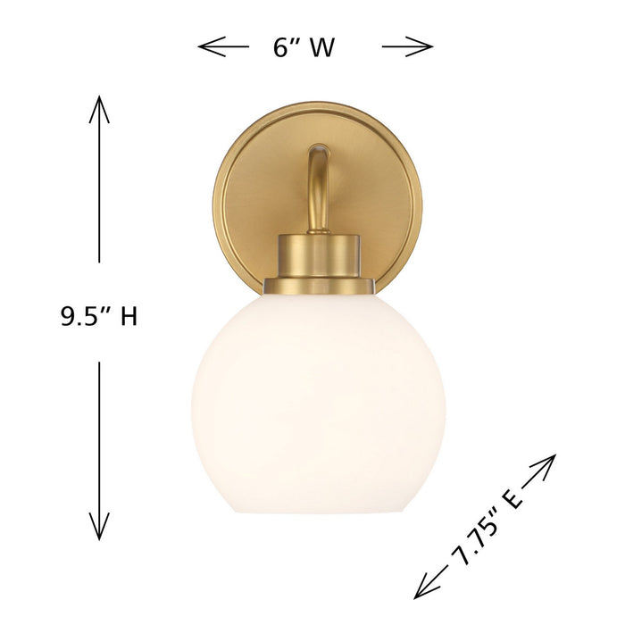Meridian M90112NB One Light Wall Sconce, Natural Brass