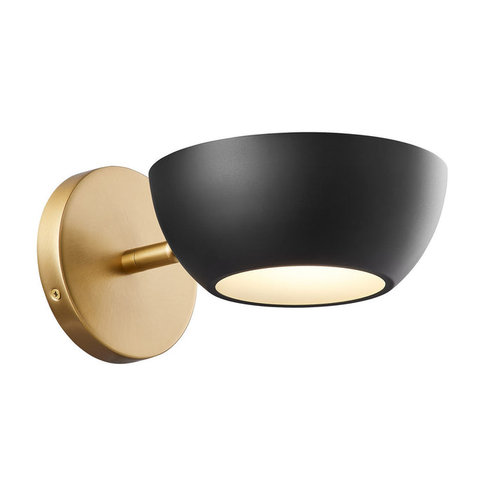 Meridian M90113MBKNB One Light Wall Sconce, Matte Black and Natural Brass