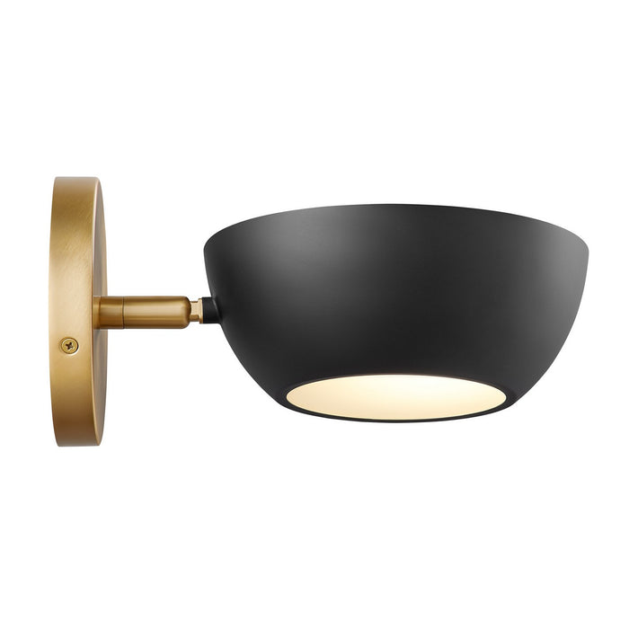 Meridian M90113MBKNB One Light Wall Sconce, Matte Black and Natural Brass