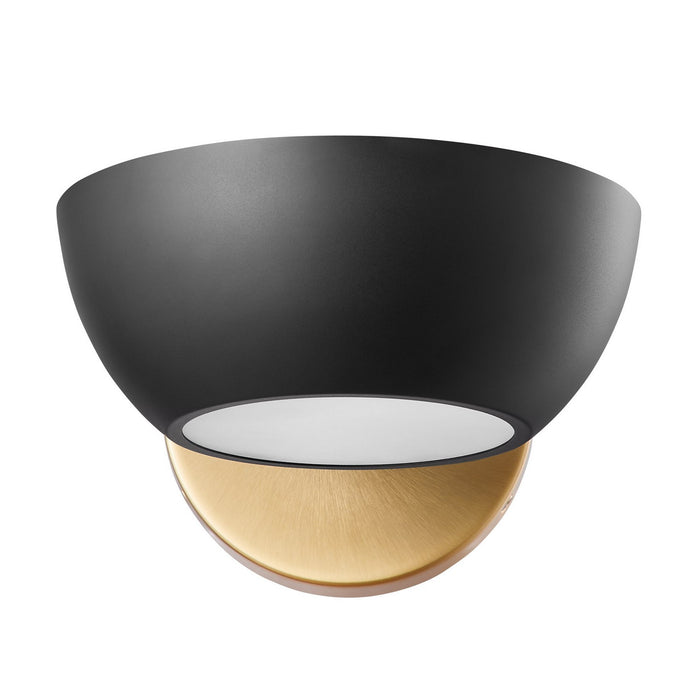 Meridian M90113MBKNB One Light Wall Sconce, Matte Black and Natural Brass