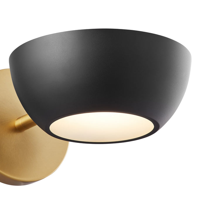 Meridian M90113MBKNB One Light Wall Sconce, Matte Black and Natural Brass