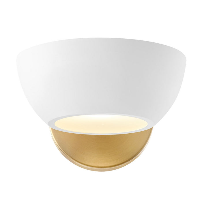 Meridian M90113WHNB One Light Wall Sconce, White and Natural Brass