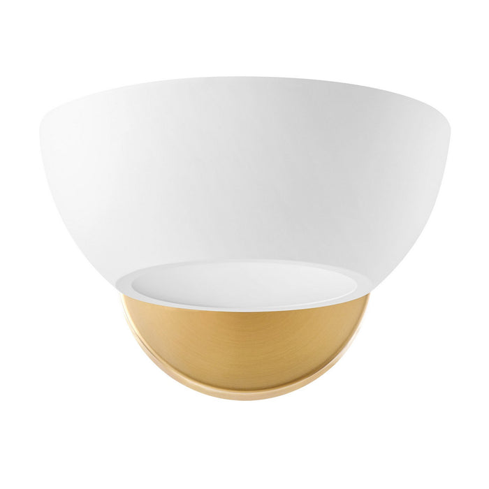 Meridian M90113WHNB One Light Wall Sconce, White and Natural Brass