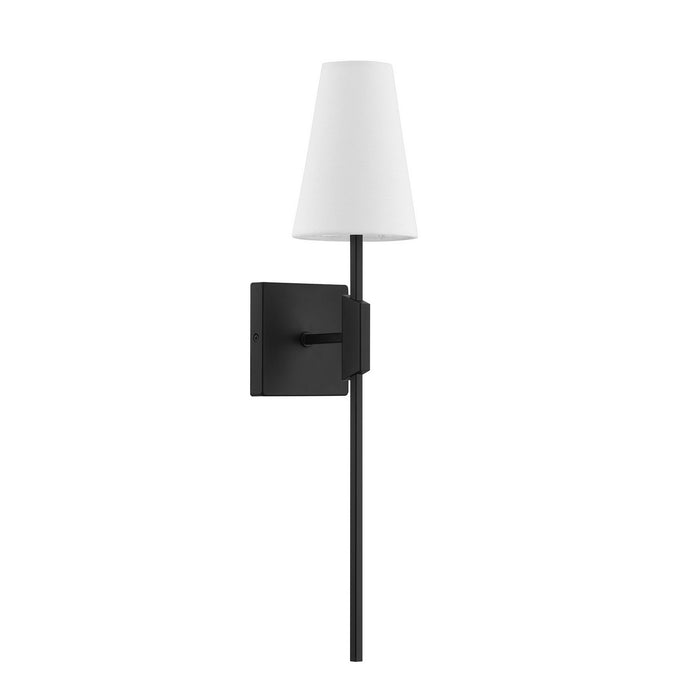 Meridian M90114MBK One Light Wall Sconce, Matte Black