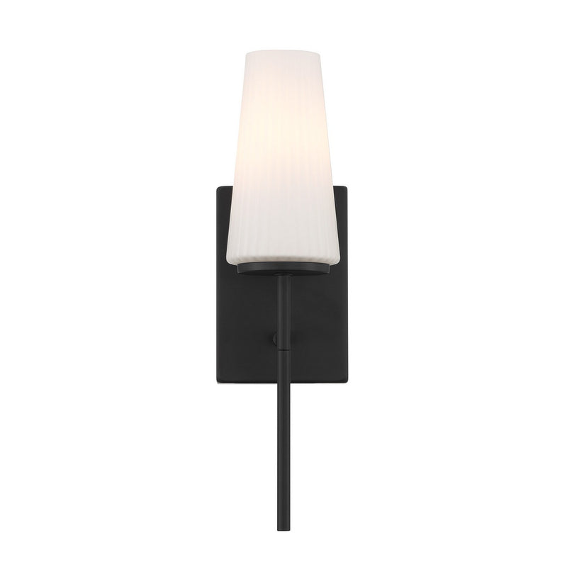 Meridian M90115MBK One Light Wall Sconce, Matte Black