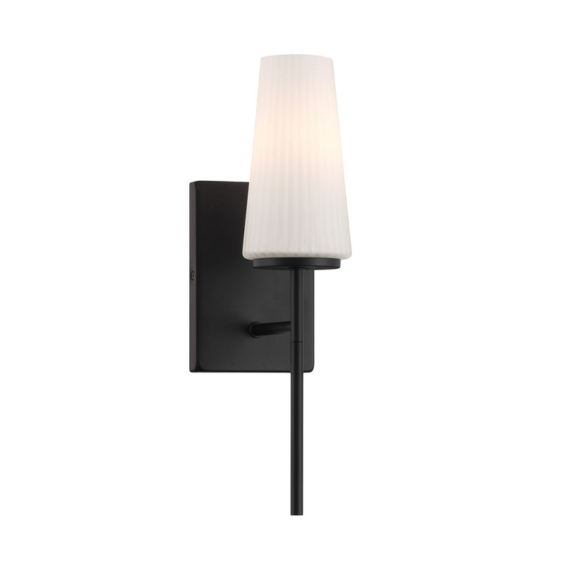 Meridian M90115MBK One Light Wall Sconce, Matte Black