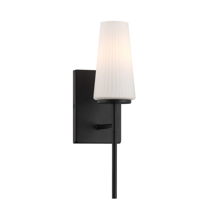 Meridian M90115MBK One Light Wall Sconce, Matte Black
