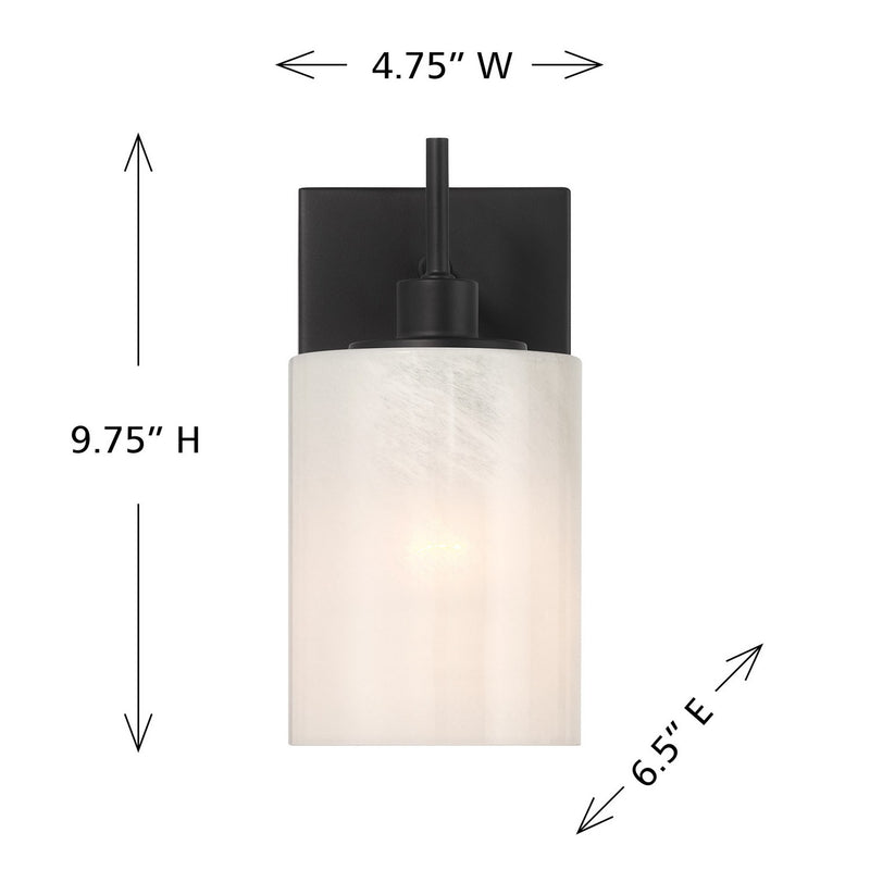 Meridian M90116MBK One Light Wall Sconce, Matte Black