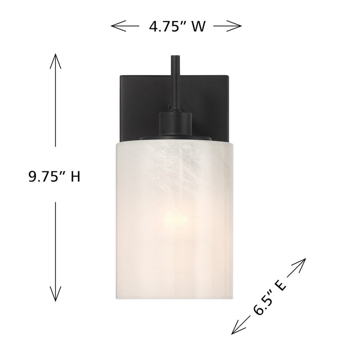 Meridian M90116MBK One Light Wall Sconce, Matte Black