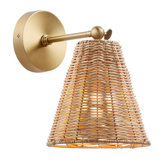 Meridian M90118NB One Light Wall Sconce, Natural Brass