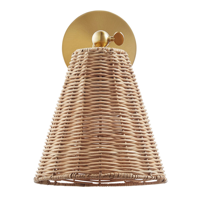 Meridian M90118NB One Light Wall Sconce, Natural Brass