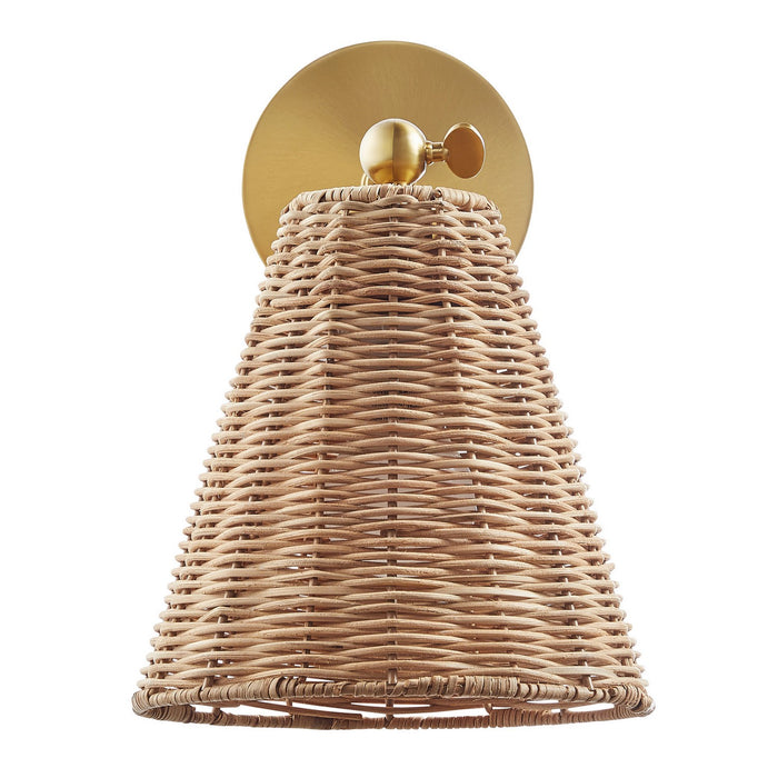 Meridian M90118NB One Light Wall Sconce, Natural Brass