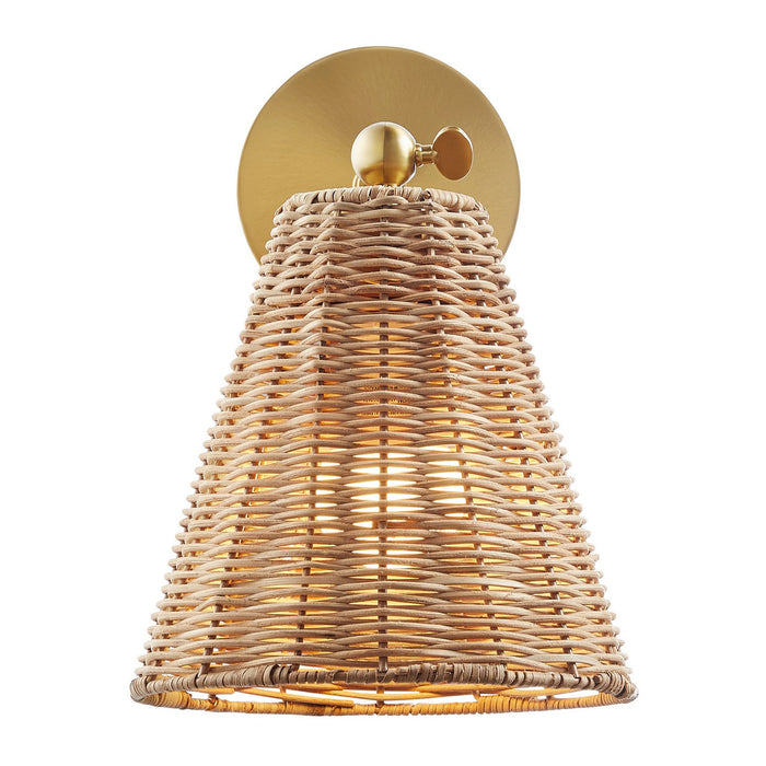 Meridian M90118NB One Light Wall Sconce, Natural Brass