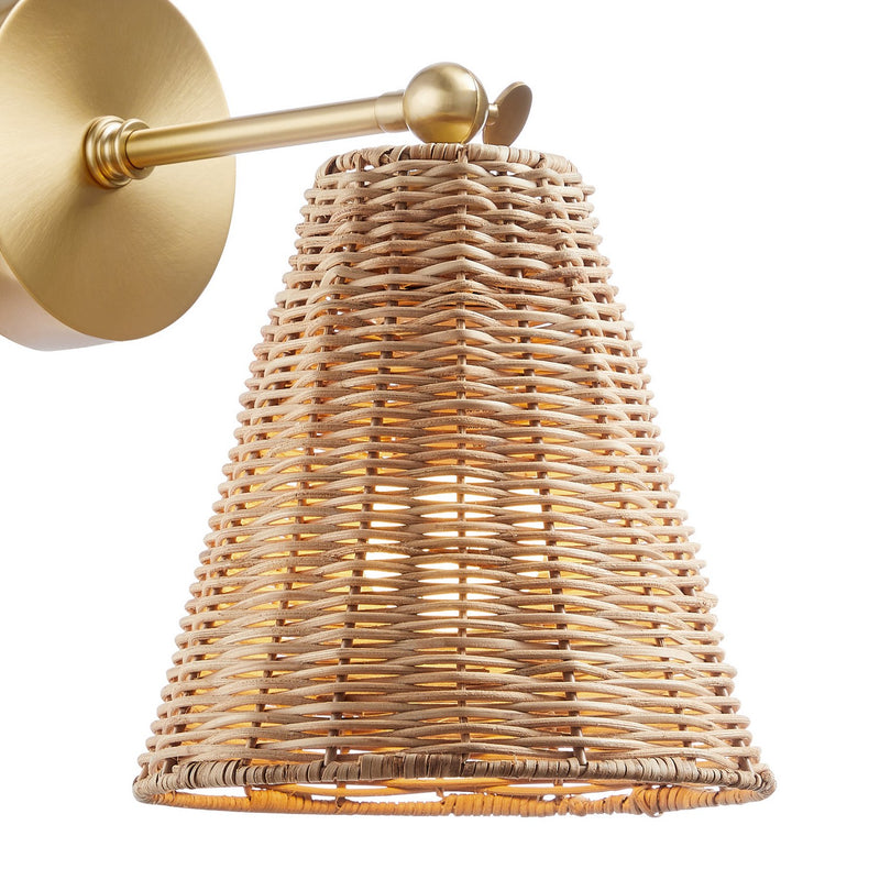 Meridian M90118NB One Light Wall Sconce, Natural Brass