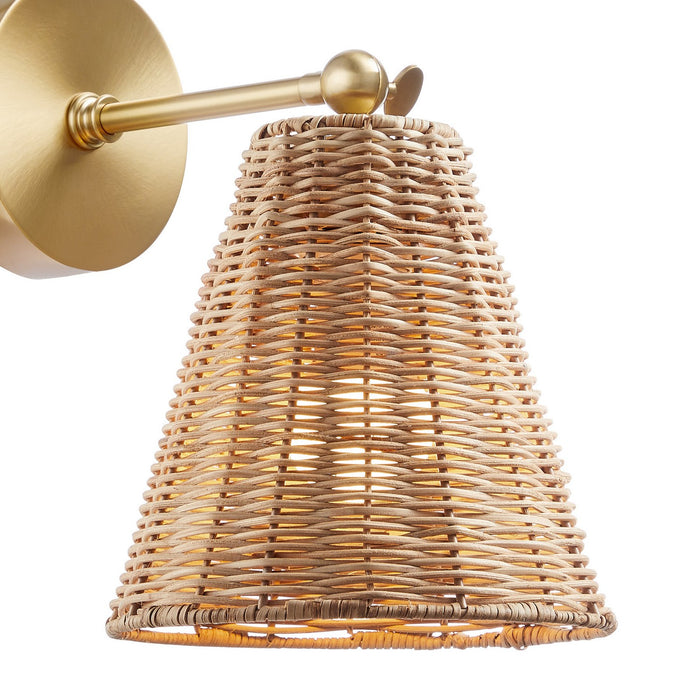Meridian M90118NB One Light Wall Sconce, Natural Brass