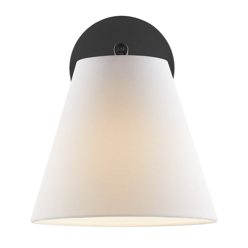 Meridian M90119MBK One Light Wall Sconce, Matte Black