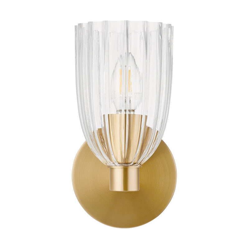 Meridian M90120NB One Light Wall Sconce, Natural Brass