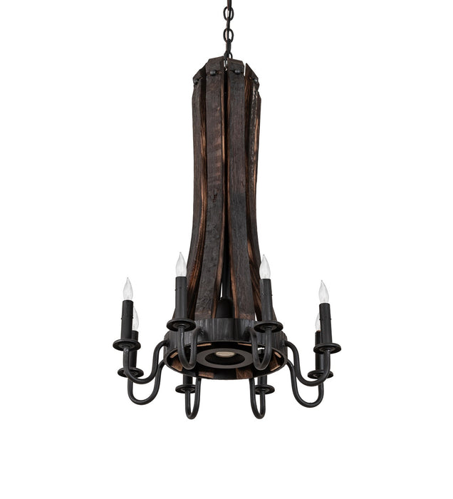 Meyda Tiffany 270083 Nine Light Chandelier, Costello Black/Charred Wood