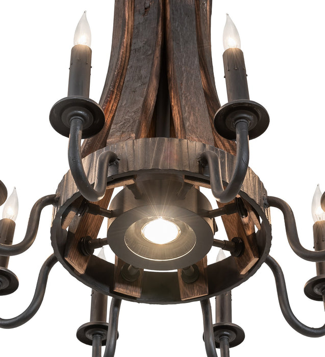 Meyda Tiffany 270083 Nine Light Chandelier, Costello Black/Charred Wood