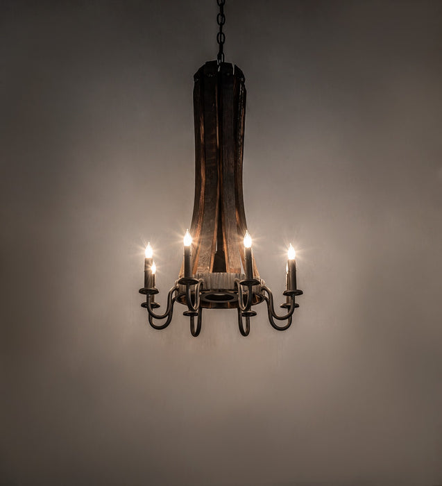 Meyda Tiffany 270083 Nine Light Chandelier, Costello Black/Charred Wood