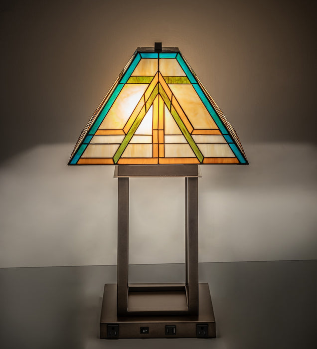 Meyda Tiffany 271183 Two Light Table Lamp, Tyler Bronze