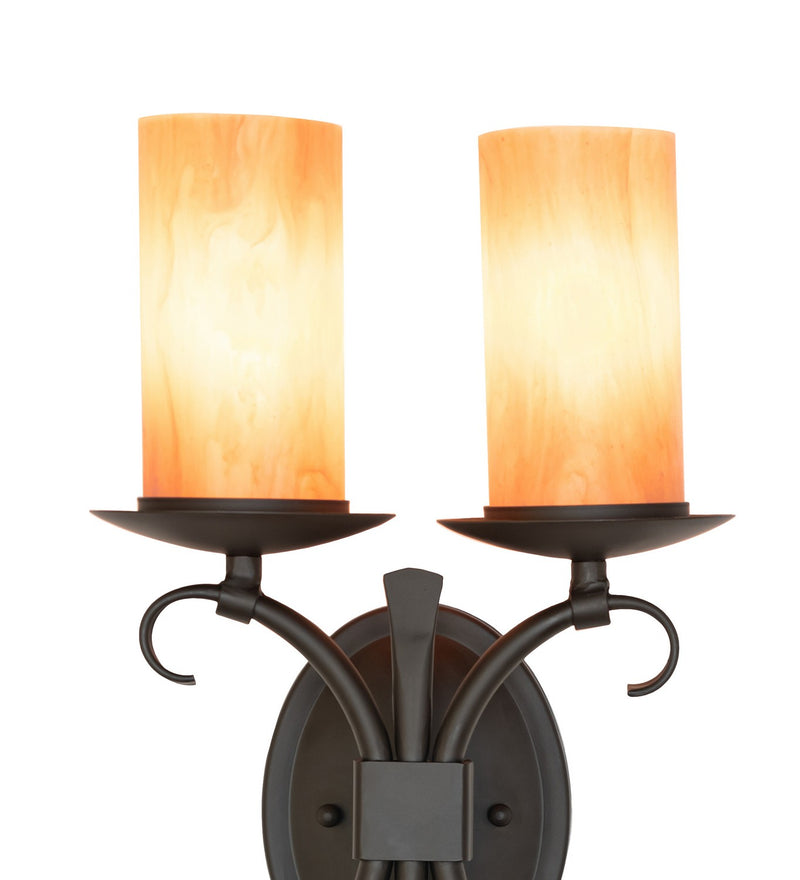 Meyda Tiffany 275883 Two Light Wall Sconce, Oil Rubbed Bronze